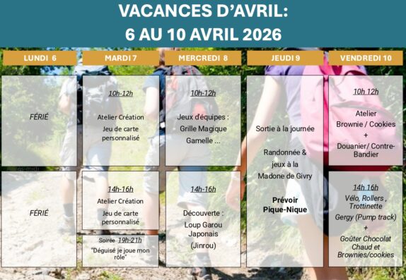 Ouverture des inscriptions – Vacances d’avril à la MDJ !